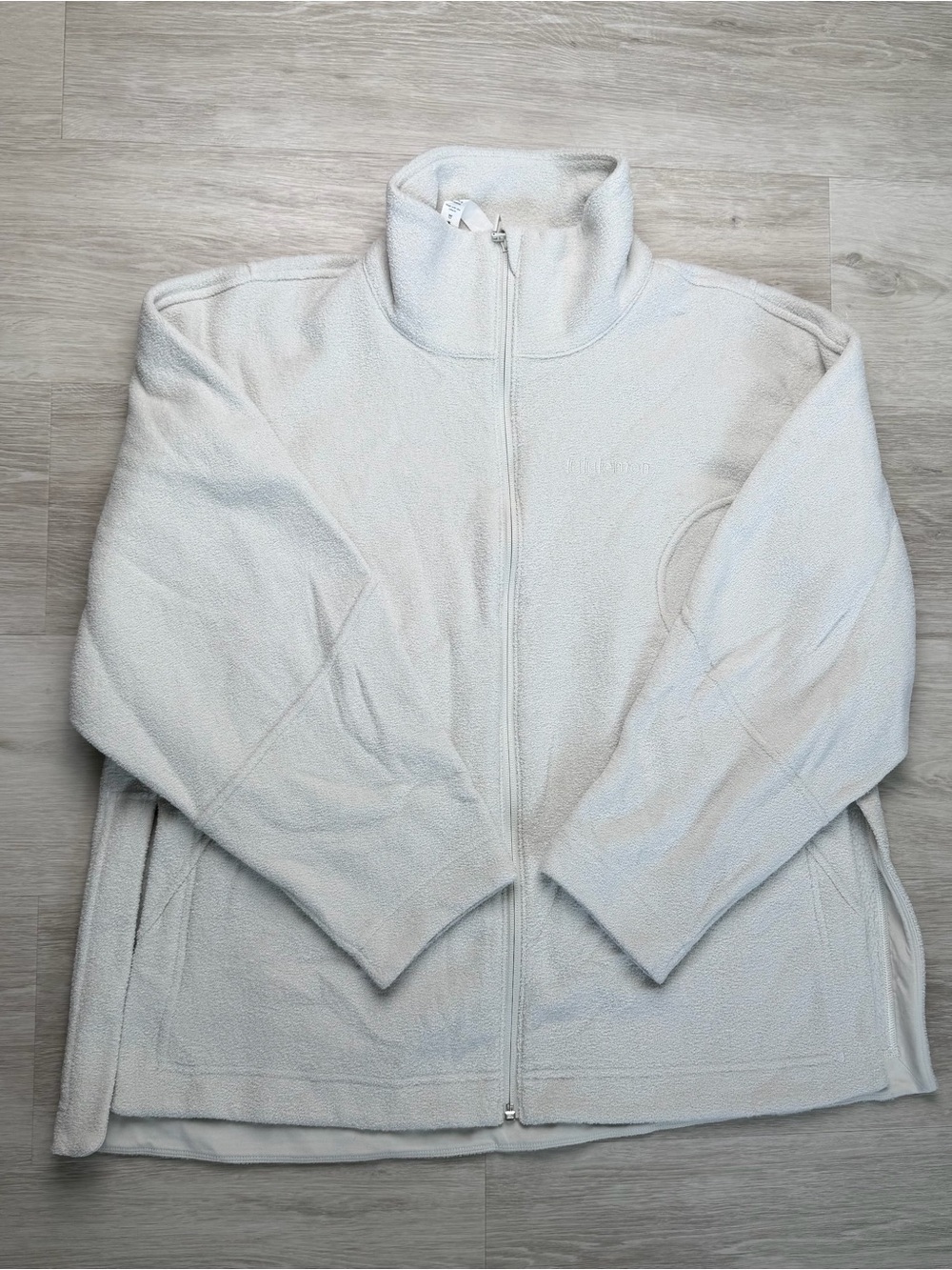 Lululemon Looped Terry Fleece Full Zip Jacket Off White Bone Size 6